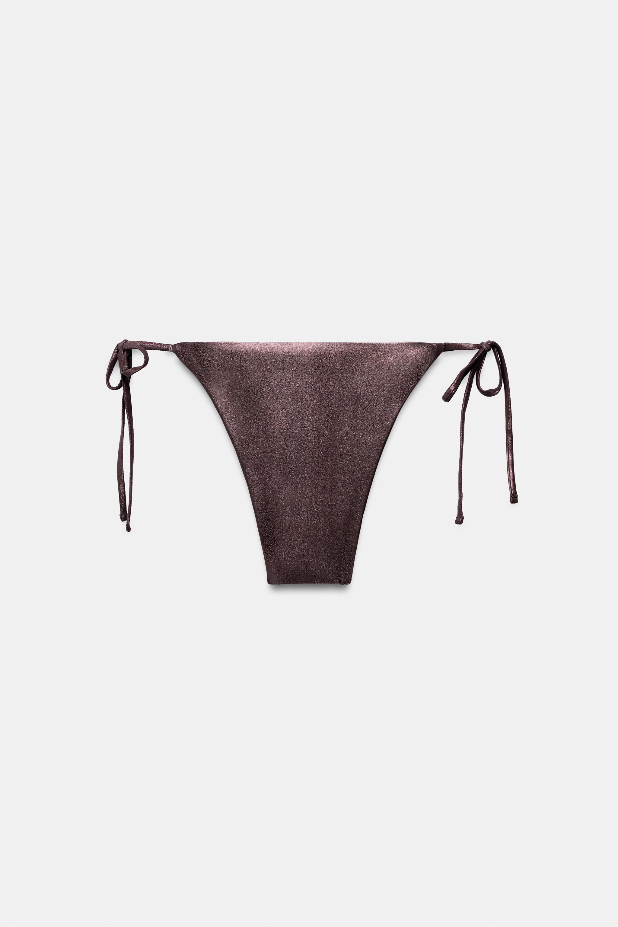 METALLIC EFFECT BIKINI BOTTOMS